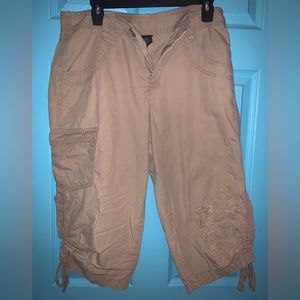 Y2K WOMENS VTGE EMBROIDERED CAPRIS CARGO PANTS